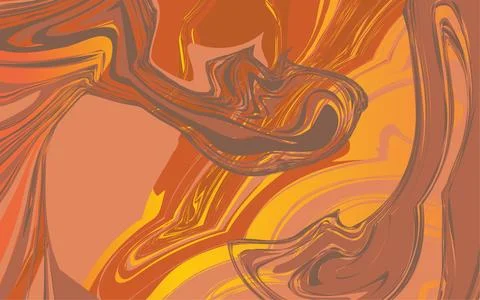 Abstract swirling patterns in warm earthy tones and vibrant yellow gradient Stock Illustration