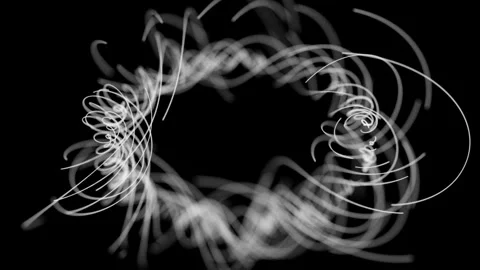 Abstract Swirling Ring of Chaotic White Glowing Lines. Stock Footage 329504728