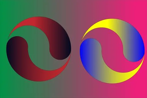 Abstract swirling shape a Gradient yin yang inspired logo Stock Illustration