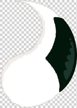 Abstract swirling shape is showing two-tone arcs in vector art on clear Stock Illustration