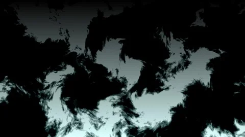 Abstract Swirling Smoke or Cloud Formations in Black and White with Teal Ac.. Stock Footage 321451137