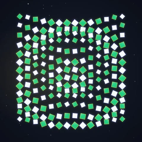 Abstract Swirling Square Pattern of Green and White Diamonds, Geometric Mot.. Stock Footage 348230470