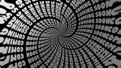 Abstract swirling text animation featuring coming soon typography 스톡 동영상 336541054