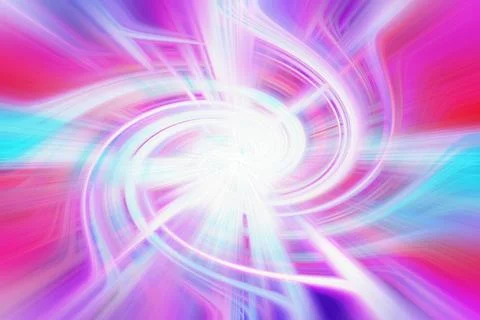 Abstract swirling vortex background with vibrant pink and blue light trails Stock Illustration