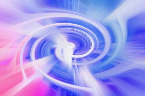 Abstract swirling vortex background with vibrant blue and pink light trails Stock Illustration