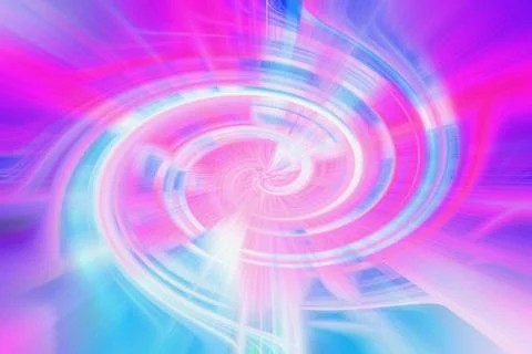 Abstract swirling vortex background with vibrant pink and blue light trails Stock Illustration