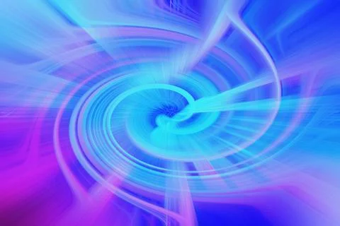 Abstract swirling vortex background with vibrant blue and purple neon light Stock Illustration