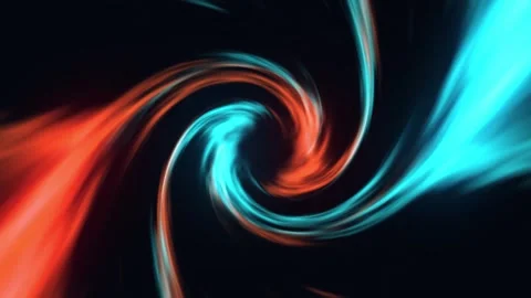 Abstract swirling vortex motion background featuring glowing orange and cya.. 库存影片 340522642