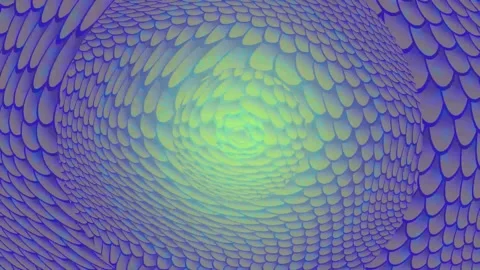 Abstract swirling vortex pattern with iridescent scales composed of iridescent Stock-Footage 335918860