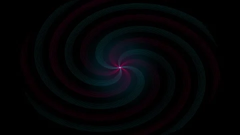 Abstract swirling vortex of red and teal lines converging at a bright centr Stock-Footage 348127914