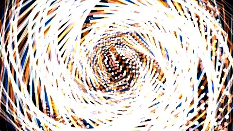 Abstract Swirling Vortex of White Light Trails and Colorful Bokeh Dots. Stock Footage 327108275