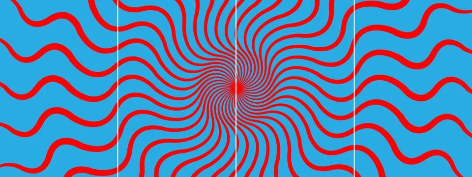 Abstract Swirling Wave Pattern in Red and Blue Vector Stock Illustration