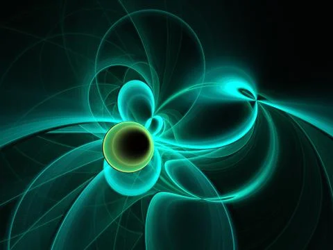 Abstract swirling wavy line elements. Cyan blue waving background. Light effe 스톡 일러스트