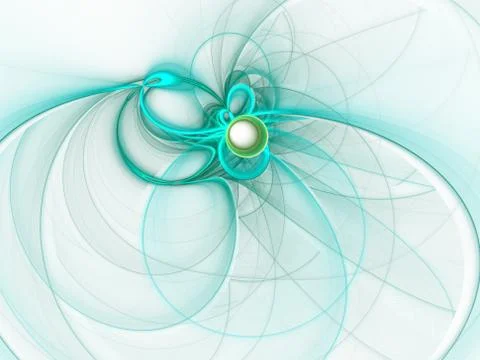 Abstract swirling wavy line elements. Cyan blue waving background. Light effe Stock Illustration
