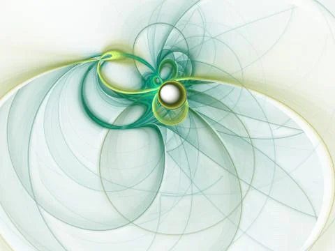 Abstract swirling wavy line elements. Green waving background. Light effect. Illustrazione stock