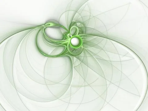 Abstract swirling wavy line elements. Green waving background. Light effect. Stock Illustration
