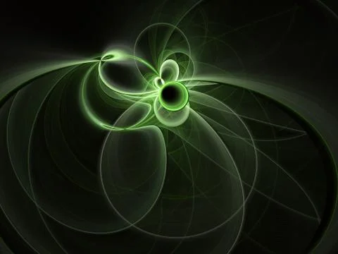 Abstract swirling wavy line elements. Green waving background. Light effect. Illustrazione stock