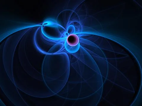 Abstract swirling wavy line elements. Blue waving background. Light effect. F Stock Illustration