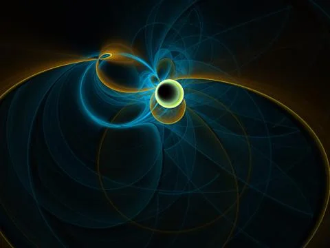 Abstract swirling wavy line elements. Blue waving background. Light effect. F 스톡 일러스트