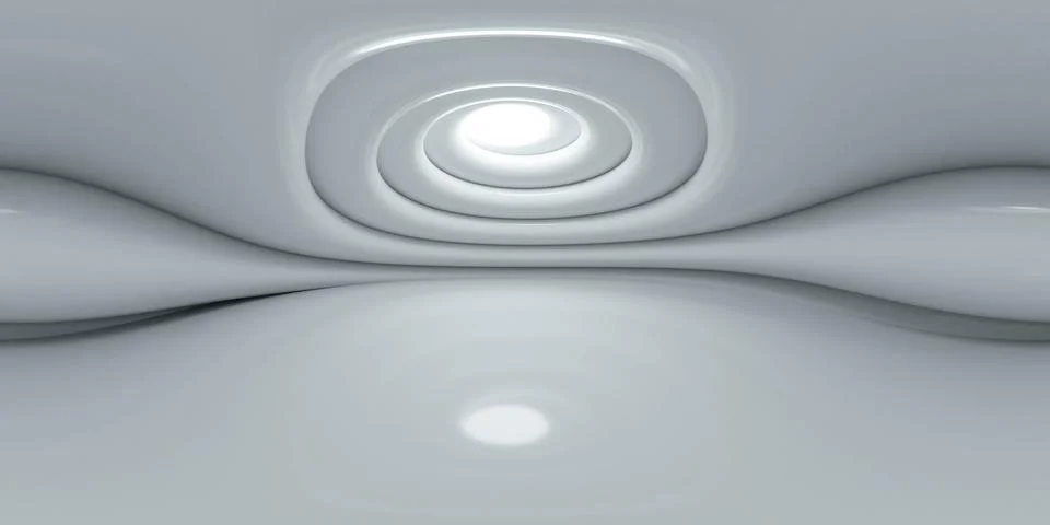 Abstract Swirling White Patterns building interior With Symmetrical Design 360 Ilustración de archivo