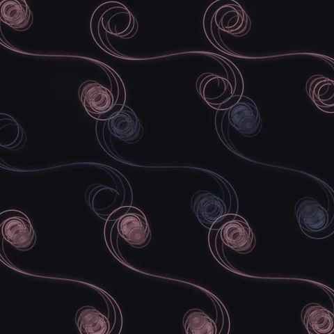 Abstract Swirls Pattern Seamless Loop - Elegant Pink and Blue on Black Back.. Stock Footage 347810976
