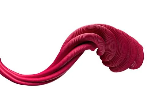 Abstract swirly atomic shape on white background. 3D Stock Illustration