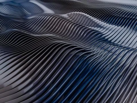 Abstract swirly black shape background. 3D Stock Illustration