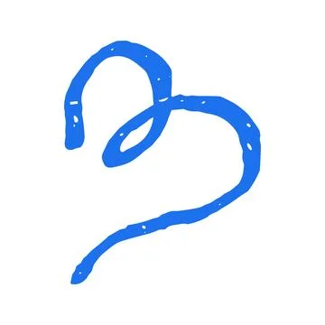 An abstract, swirly interpretation of a heart shape. This artistic hand drawn Stock Illustration