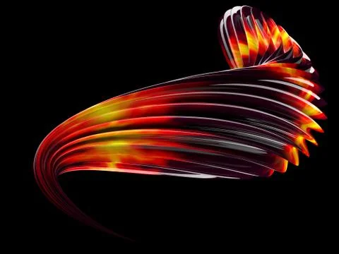 Abstract swirly shape on transparent background. 3D Stock Illustration