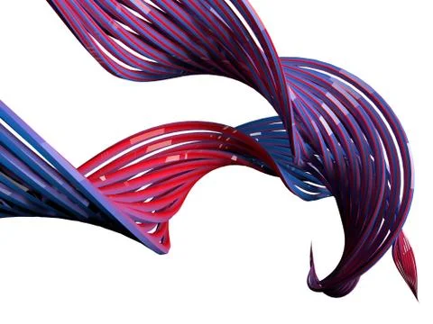 Abstract swirly shape on white background. 3D Stock Illustration