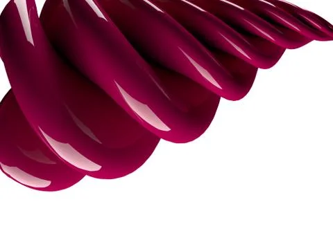 Abstract swirly shape on white background. 3D Stock Illustration
