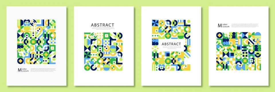Abstract swiss posters vector set Stock Illustration