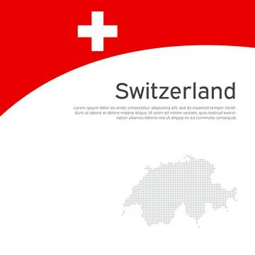 Abstract switzerland flag, map. Creative background. Vector flat illustration Stock Illustration