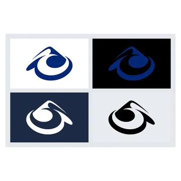 Abstract Swoosh Logo Icon Design Set Stock Illustration