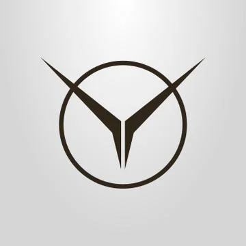Abstract symbol of bird in the round frame Stock Illustration