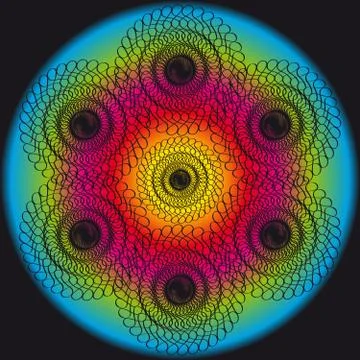 Abstract symbol on black background Stock Illustration