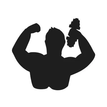 Abstract symbol of bodybuilder. Illustrazione stock