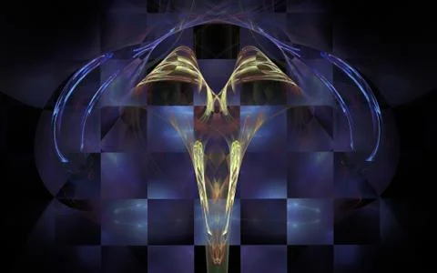 Abstract symbol on a chessboard background Stock Illustration