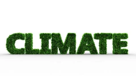 Abstract symbol for climate as text with grass texture in front of backgro... Stock Photos