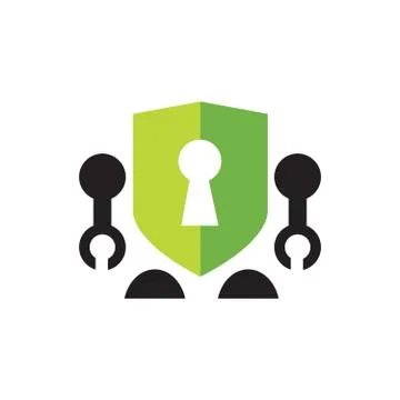 Abstract symbol of tech security company shield logo design vector illustrati Stock Illustration