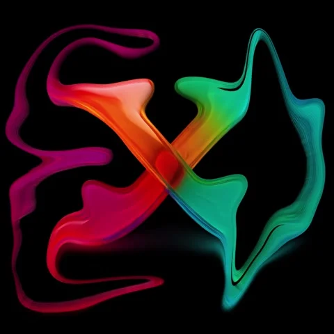 Abstract symbol transforming into a three-dimensional 動画素材 345664159