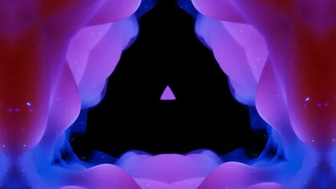 Abstract symmetric 3D structures with looped animation, smooth blue purple color Stock Footage 140264416