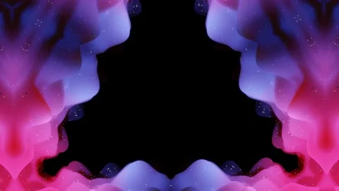 Abstract symmetric 3D structures with looped animation, smooth blue purple color Stock Footage 140264532