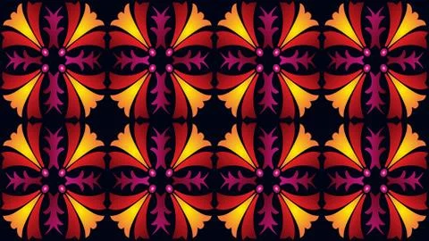 Abstract symmetric background with color patterns Stock Illustration
