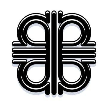 Abstract symmetric geometric loop pattern monogram design 库存插图