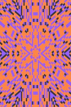 Abstract symmetric interlaced 8-bit Christmas snowflake background Stock Illustration