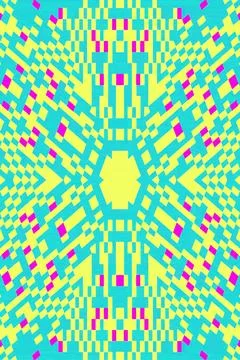 Abstract symmetric interlaced 8-bit Christmas snowflake background Stock Illustration