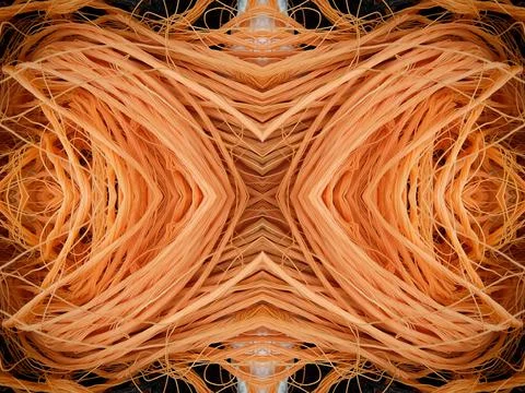 Abstract symmetric pattern of fishnet and fishing lines Foto stock