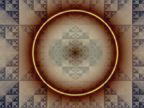 Abstract symmetric pattern with triangles and circle Stock Illustration