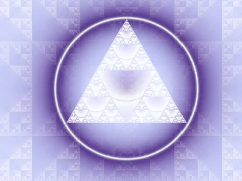Abstract symmetric pattern with triangles and circle 库存插图
